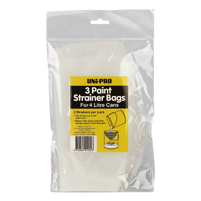 UNi-PRO Paint Strainer Filter Bags for 4L Tins x 3 Pack