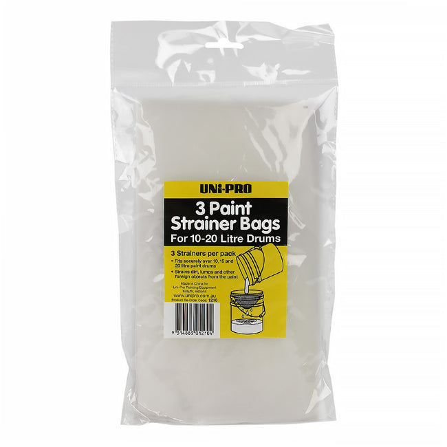 UNi-PRO Paint Strainer Filter Bags for 10L - 20L Tins x 3 Pack