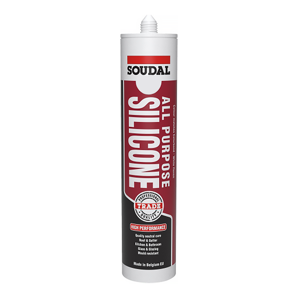 SOUDAL All Purpose Trade Silicone Sealant Adhesive Cartridge 300ml Clear