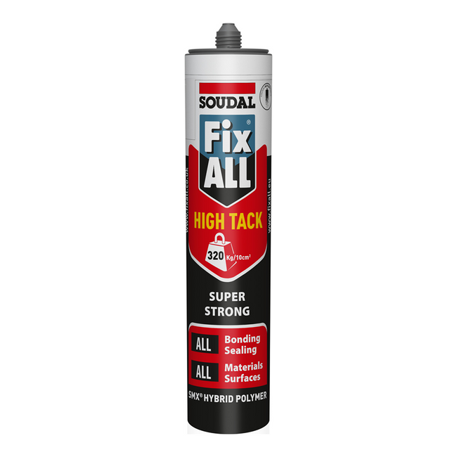 SOUDAL Fix All High Tack Super Strong Adhesive Sealant 290ml White Cartridge