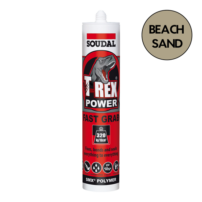 SOUDAL T-Rex Power Fast Grab High Strength Adhesive Beach Sand 290ml Cartridge