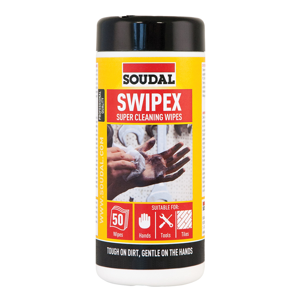 SOUDAL Swipex Super Cleaning Wipes Sealants Adhesives Cleaner x 50 Wipes