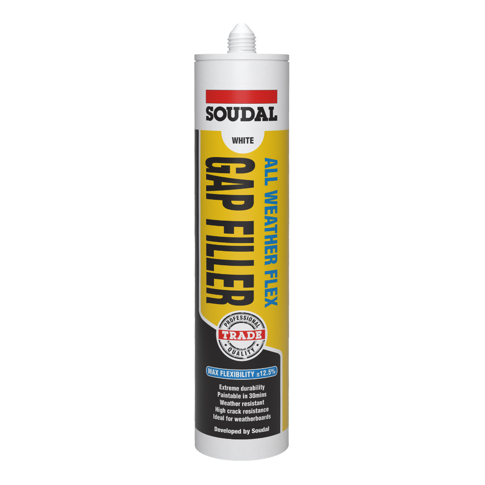 SOUDAL All Weather High Flex Exterior Gap Filler 300ml White Paintable