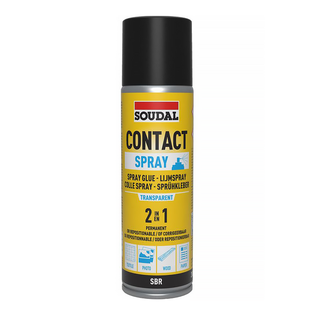 SOUDAL 2 in 1 General Purpose Spray Contact Adhesive 300ml Aerosol