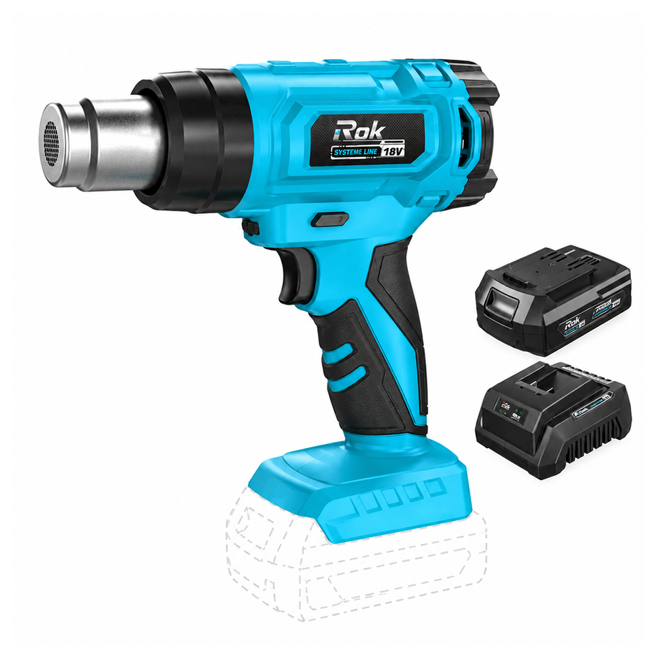 ROK 18V Cordless Heat Gun Kit with Battery & Charger