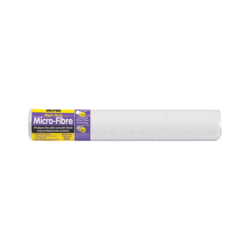 UNi-PRO High Tech Micro-Fibre 360mm Roller Cover 15mm Nap Smooth Finish