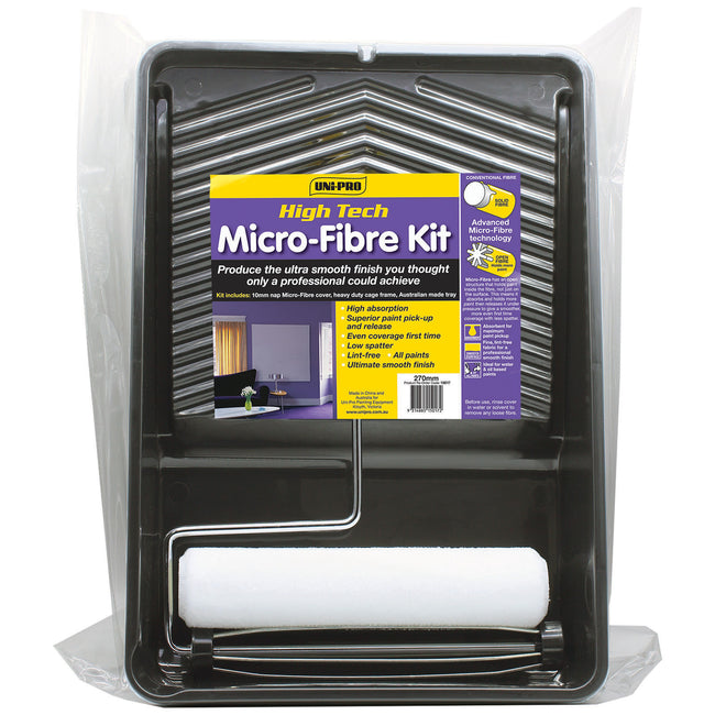 UNI-PRO Microfibre Roller Kit 270mm x 10mm Nap Painting Set