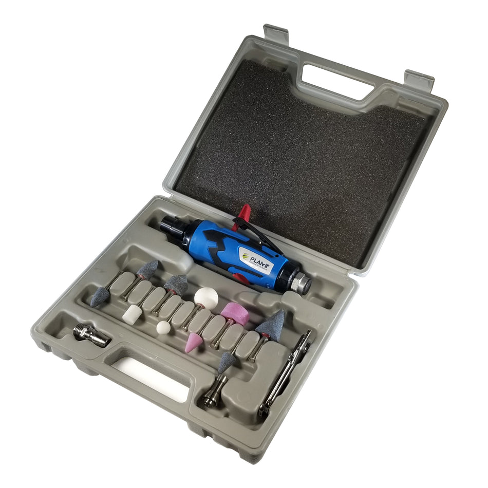 PLANIT Pneumatic Air Mini Die Grinder 16 Piece Kit