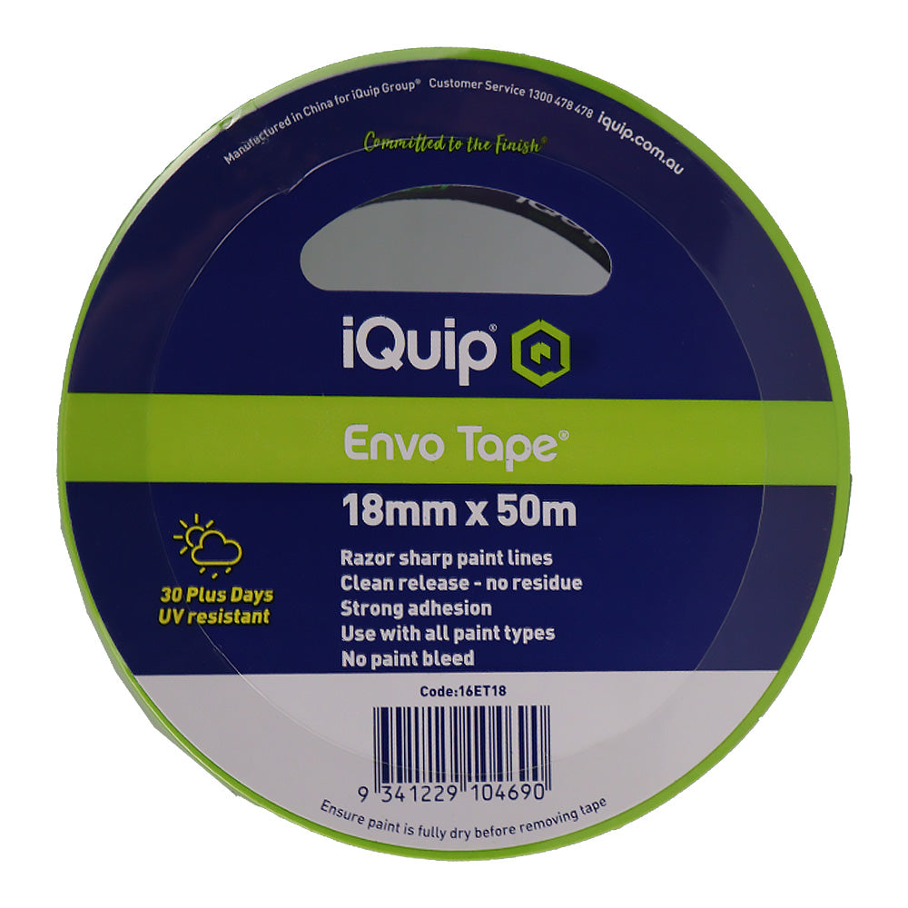 IQUIP Envo Tape 18mm x 50m High Performance Masking Tape Painting