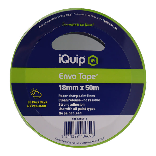 IQUIP Envo Tape 18mm x 50m High Performance Masking Tape Painting