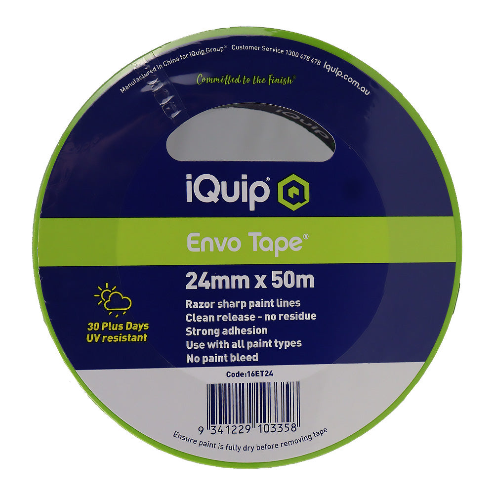 IQUIP Envo Tape 24mm x 50m High Performance Masking Tape Painting