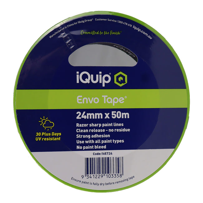 IQUIP Envo Tape 24mm x 50m High Performance Masking Tape Painting