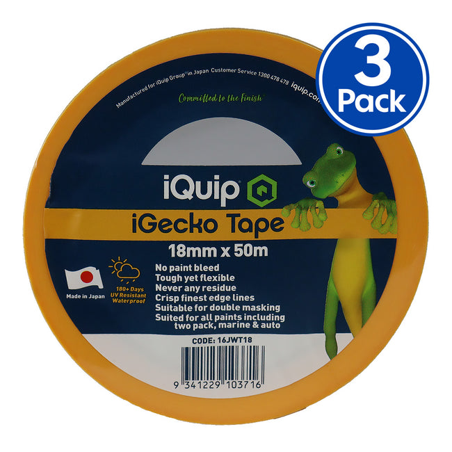 IQUIP iGecko Japanese Washi Tape 18mm x 50m Professional Masking Precision x3