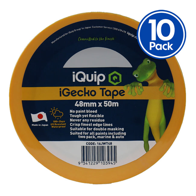 IQUIP iGecko Japanese Washi Tape 48mm x 50m Professional Masking Precision x10
