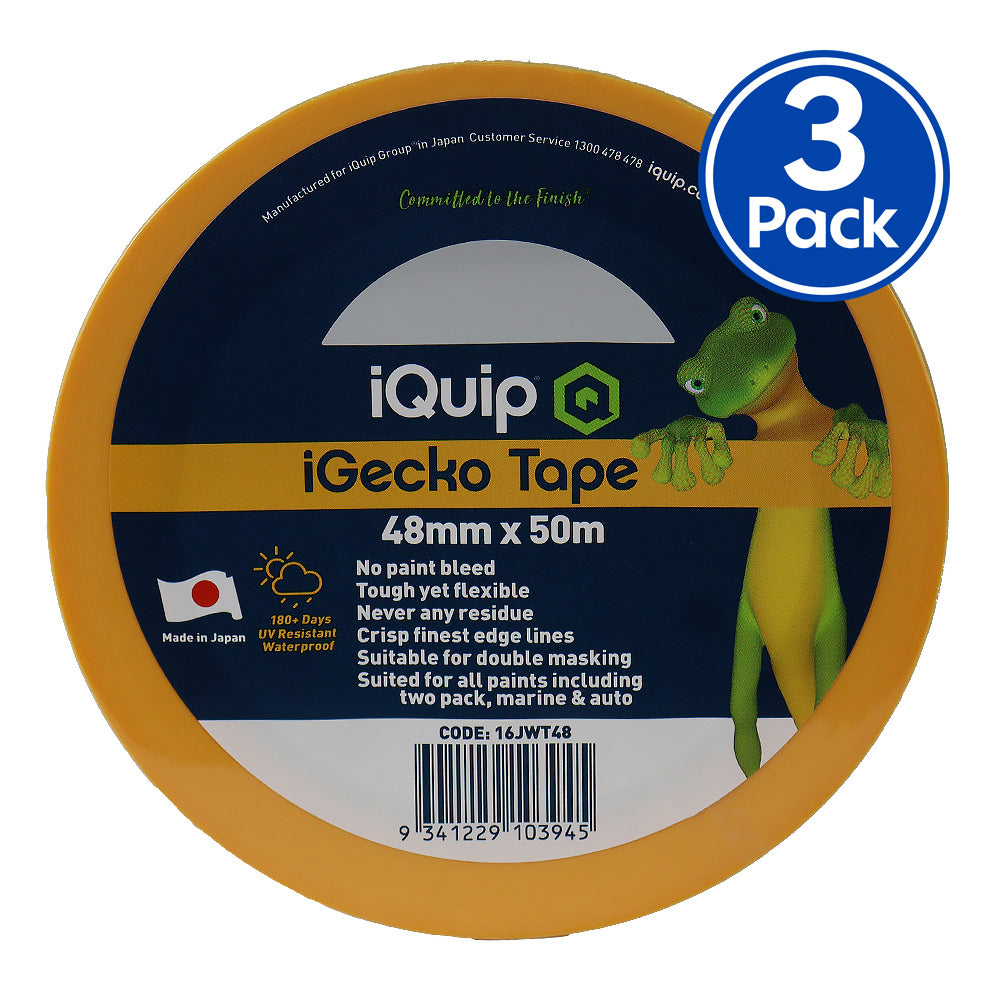 IQUIP iGecko Japanese Washi Tape 48mm x 50m Professional Masking Precision x3