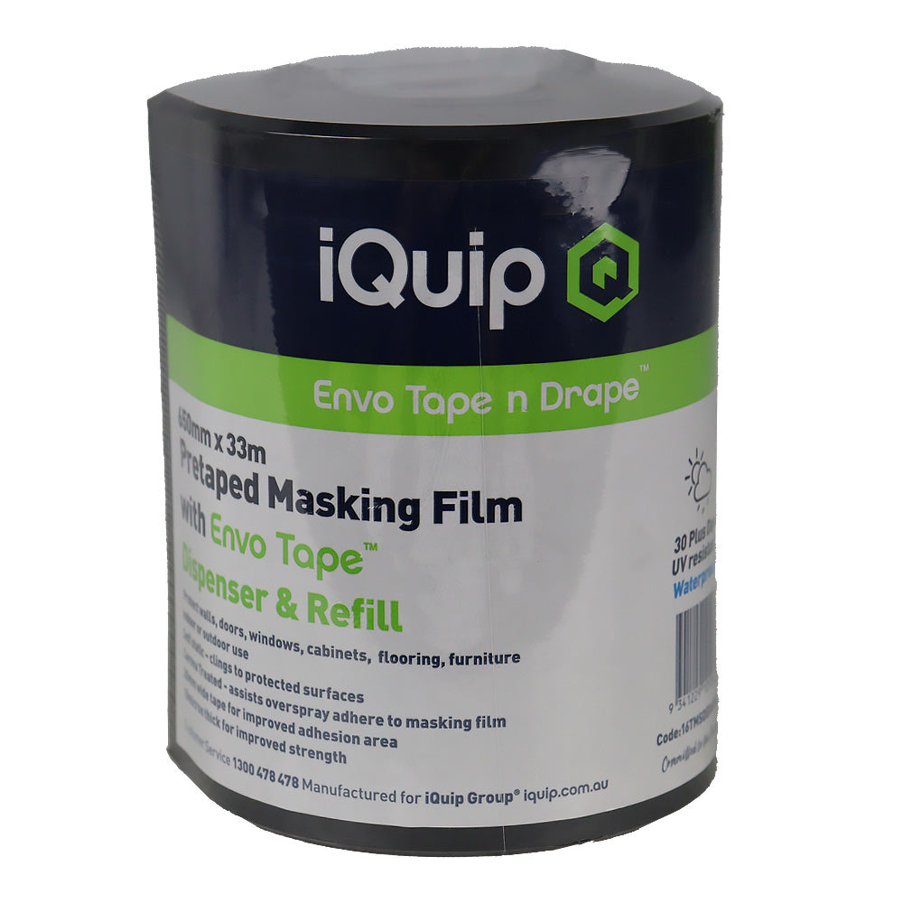 IQUIP Envo Pretaped Mask Film & Dispenser 650mm X 33m Surface Protection