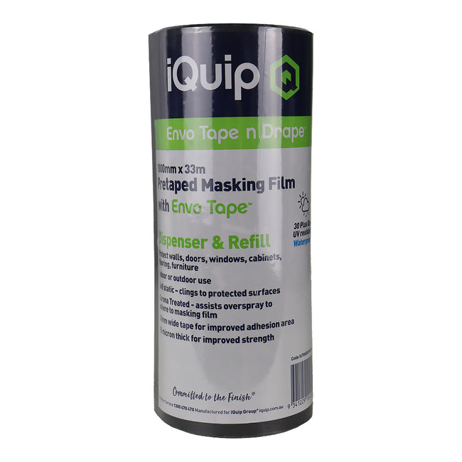 IQUIP Envo Pretaped Mask Film & Dispenser 1800mm X 33m Surface Protection