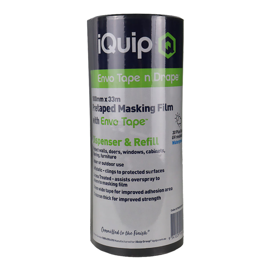 IQUIP Envo Pretaped Mask Film & Dispenser 1800mm X 33m Surface Protection