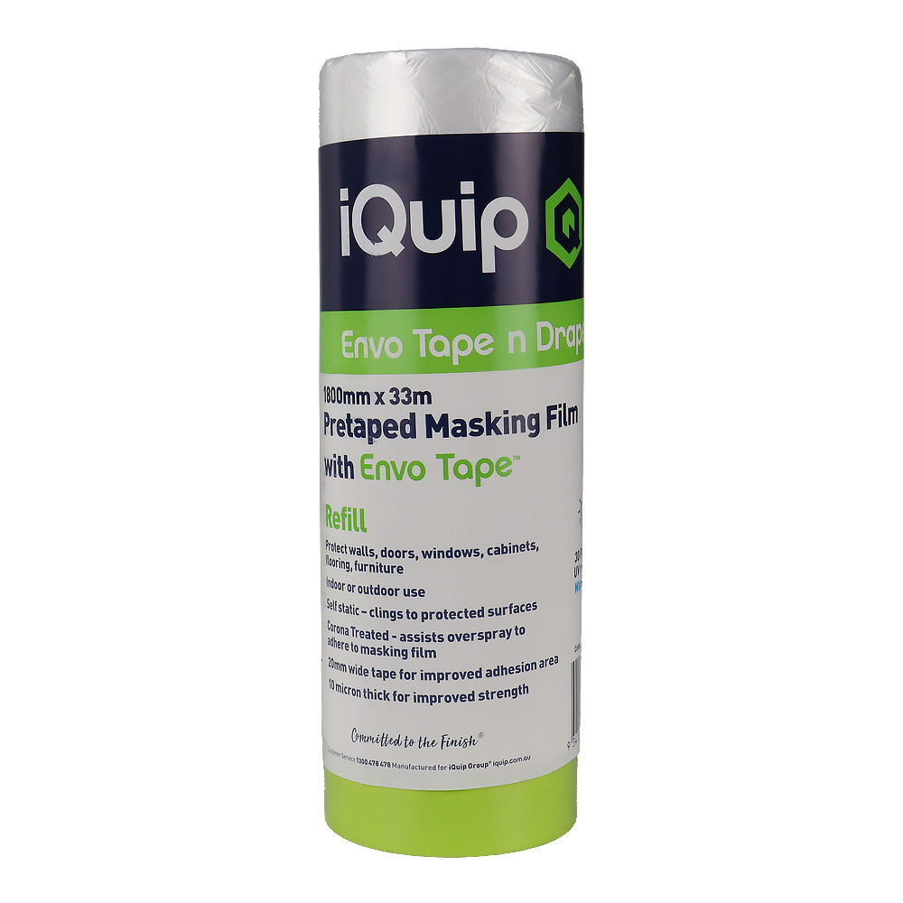 IQUIP Envo Pretaped Mask Film Refill 1800mm X 33M Painting Protection