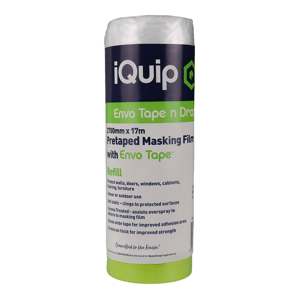 IQUIP Envo Pretaped Mask Film Refill 2700mm X 17M Painting Protection ...