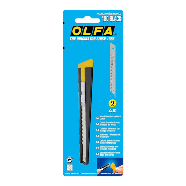 OLFA 180 Multi Purpose Black Precision Knife 9mm Snap Off Blades