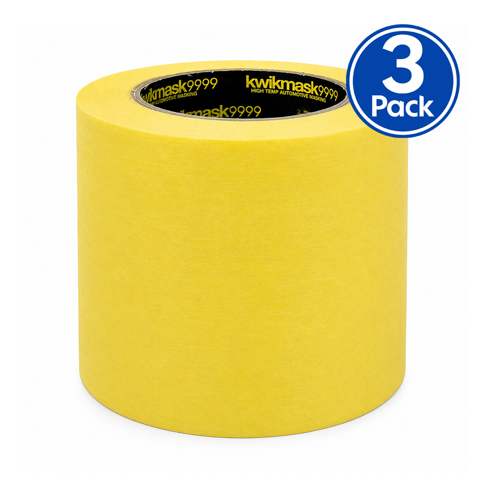 Kwikmask Yellow Automotive Masking Tape 96mm 3 Pack
