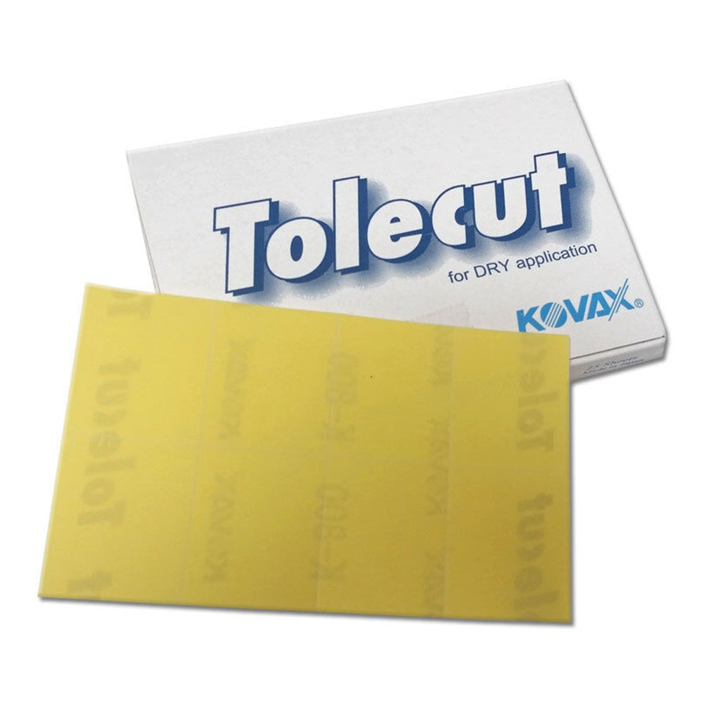 KOVAX Tolecut Abrasive Sheet Yellow 800 Grit 70mm x 114mm x 25 Pack Denib