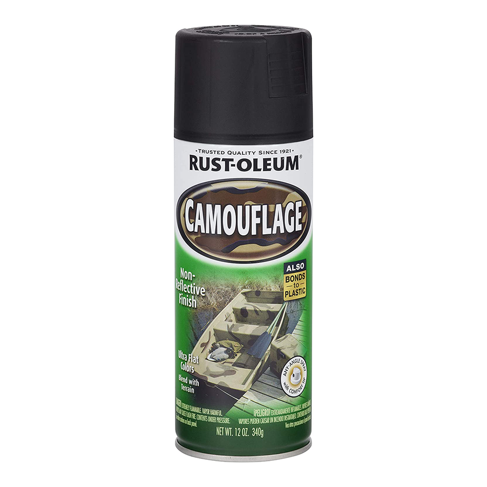 RUST-OLEUM Camouflage Spray 340g Aerosol Ultra Flat Colours Black Green Sand Khaki