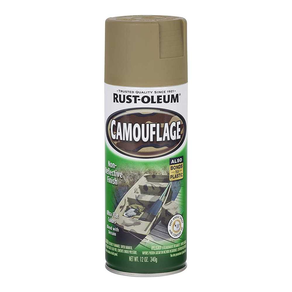 RUST-OLEUM Camouflage Spray 340g Aerosol Ultra Flat Colours Black Green Sand Khaki