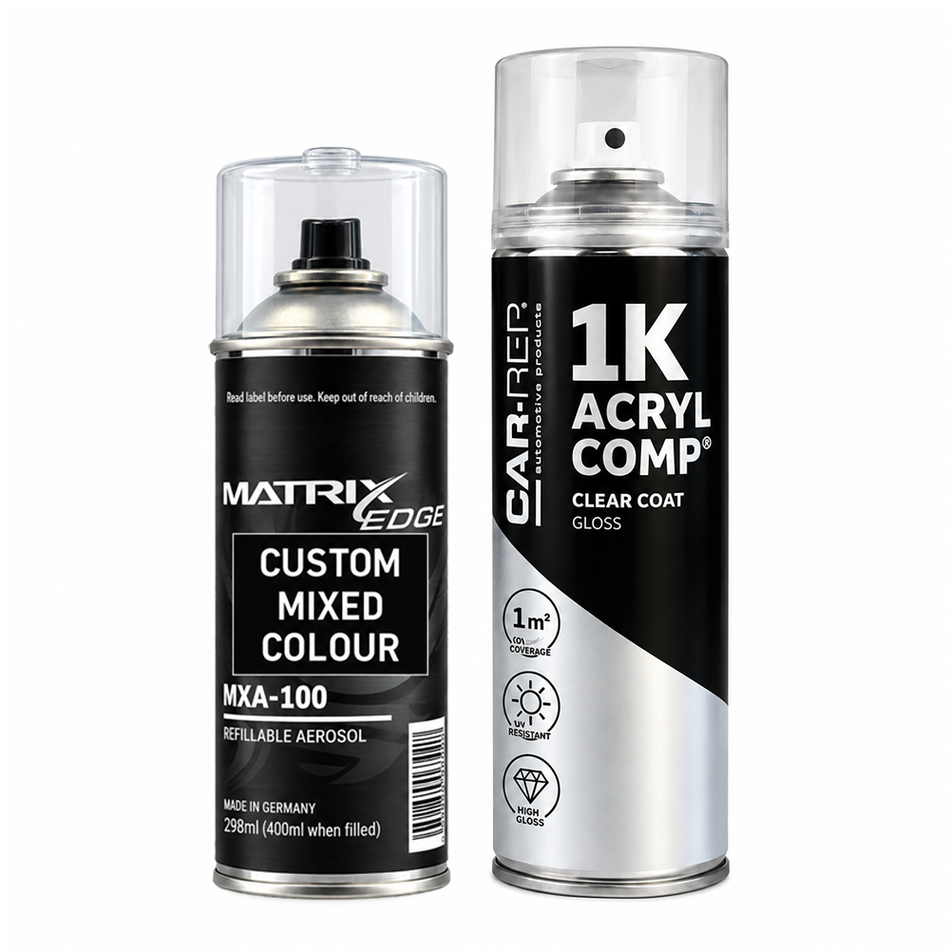 Automotive Touch Up Spray Can Choose Your Colour + 1K Clear Coat 298ml