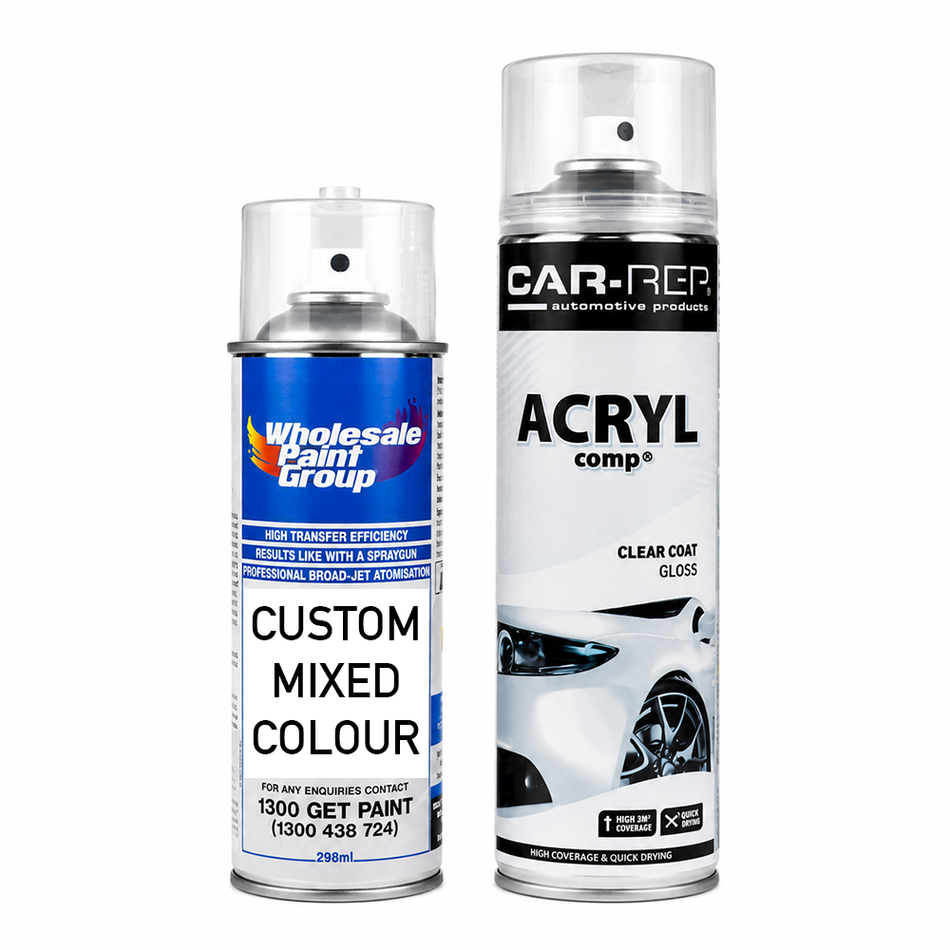 Toyota 209 Black Sand Pearl Custom Mixed Touch Up Spray Paint + 1K Clear Coat Kit