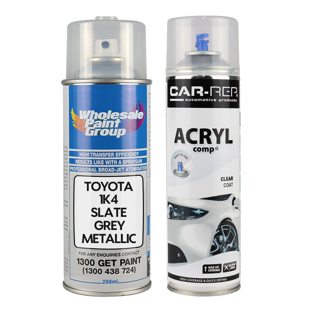 Auto Car Touch Up Spray Paint for Toyota 1K4 Slate Grey Metallic Plus 1K Clear Coat