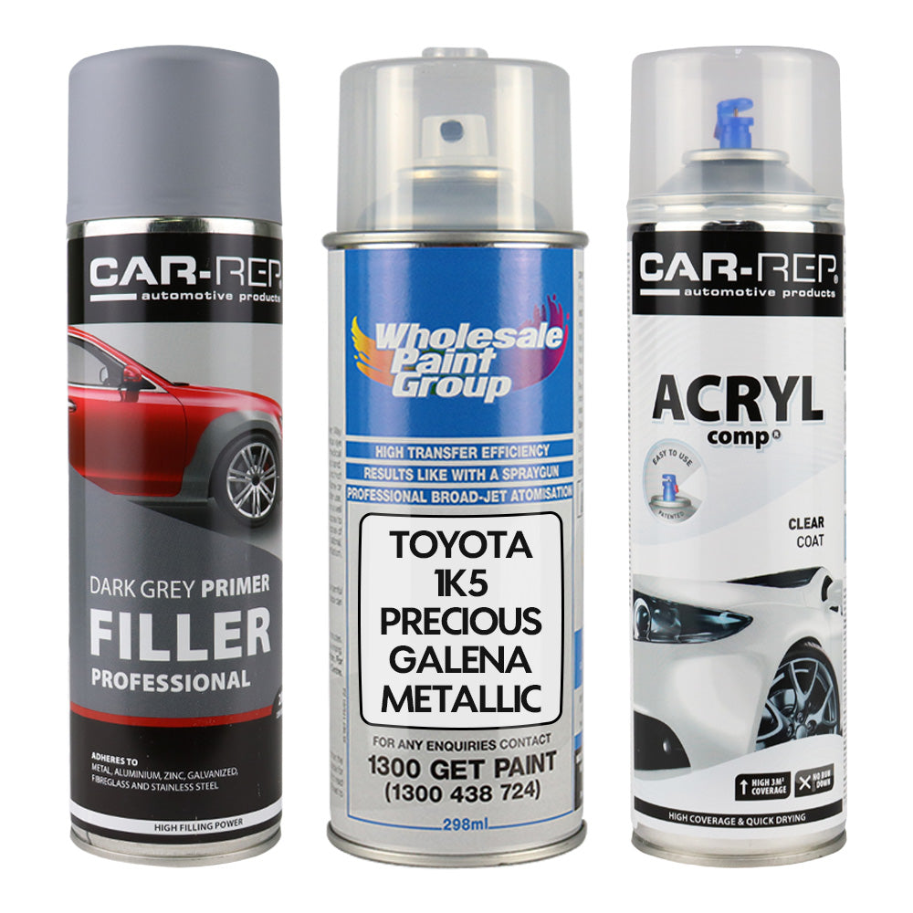 Auto Car Touch Up Spray Paint for Toyota 1K5 Precious Galena Metallic Plus 1K Clear Coat & Primer