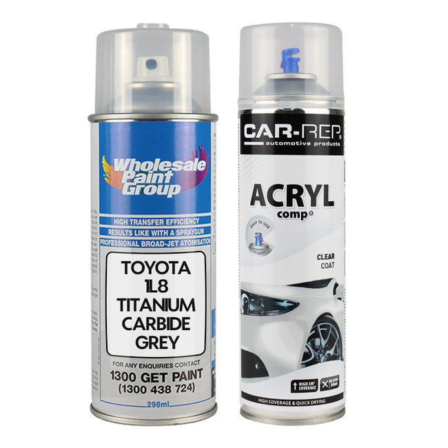 Auto Car Touch Up Spray Paint for Toyota 1L8 Titanium Carbide Grey Plus 1K Clear Coat