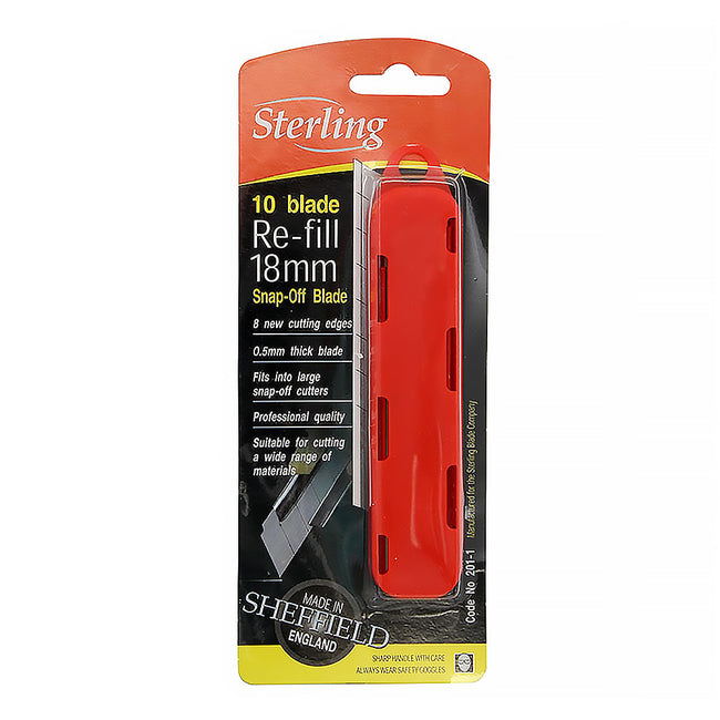 STERLING 18mm Replacement Snap Off Blades Refill x 10 Pack