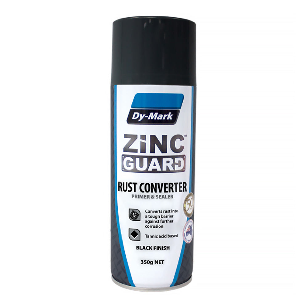 DY-MARK Zinc Guard Rust Converter 350g Black Primer Sealer Aerosol Spray