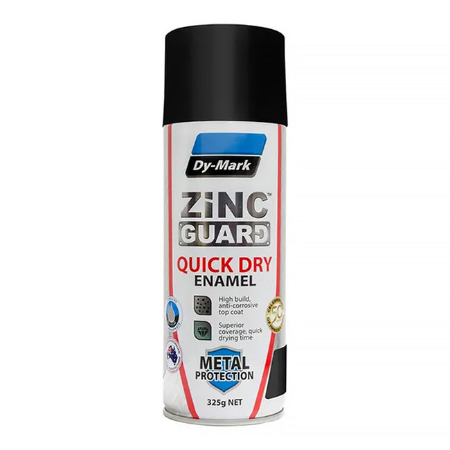 DY-MARK Zinc Guard Quick Dry Enamel 325g Satin Black Spray Paint Aerosol