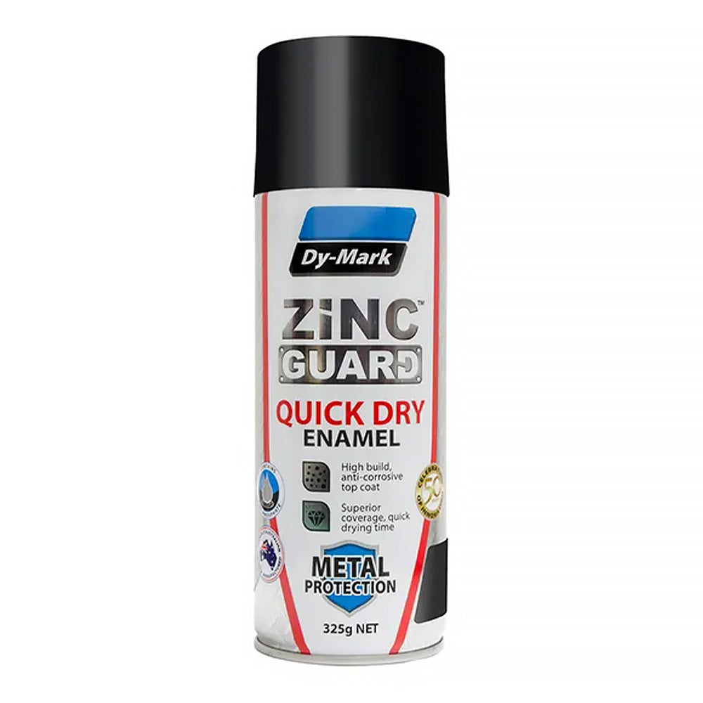 DY-MARK Zinc Guard Quick Dry Enamel 325g Gloss Black Spray Paint Aerosol