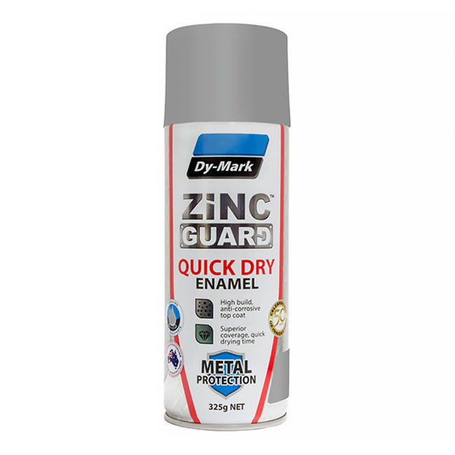 DY-MARK Zinc Guard Quick Dry Enamel 325g Gloss Silver Spray Paint Aerosol