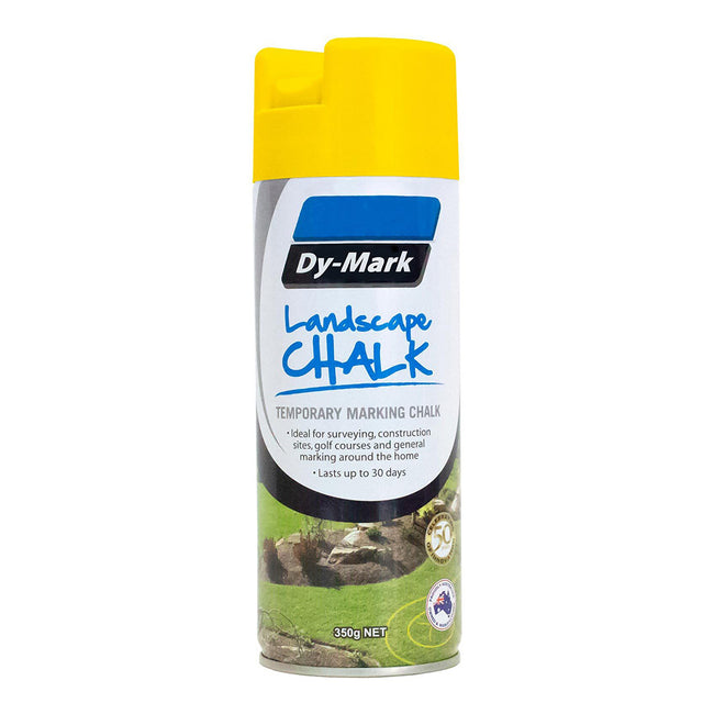 DY-MARK Landscape Chalk 350g Yellow Spray Aerosol Temporary Marking Paint