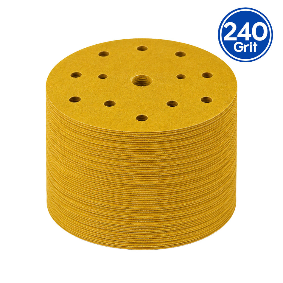 3M 51549 Gold Sanding Discs 288U 150mm 15 Hole 100 Pack P240