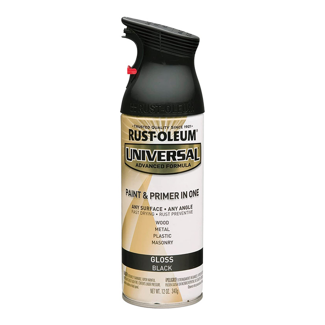 RUST-OLEUM Universal Paint & Primer Spray Paint 340g Aerosol Gloss Black