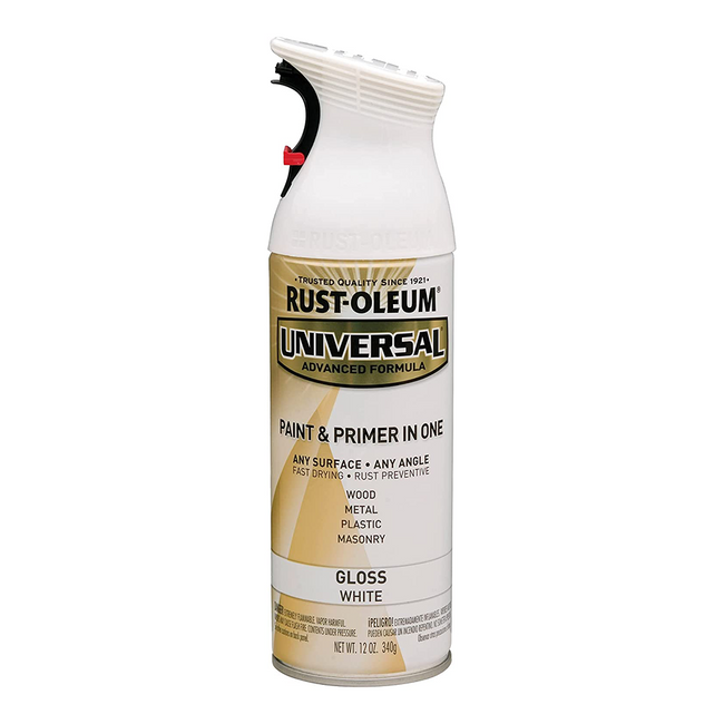 RUST-OLEUM Universal Paint & Primer Spray Paint 340g Aerosol Gloss Pure White