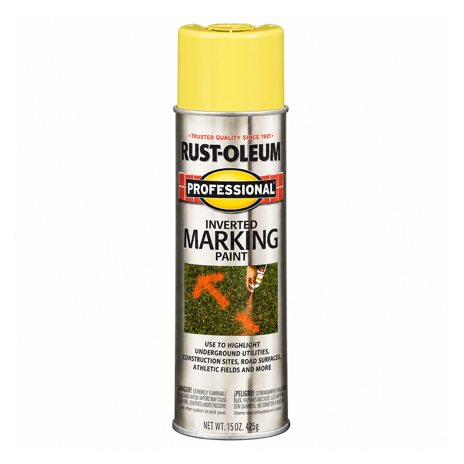 RUST-OLEUM Professional Inverted Marking Spray Paint High Visibility Yellow 425g