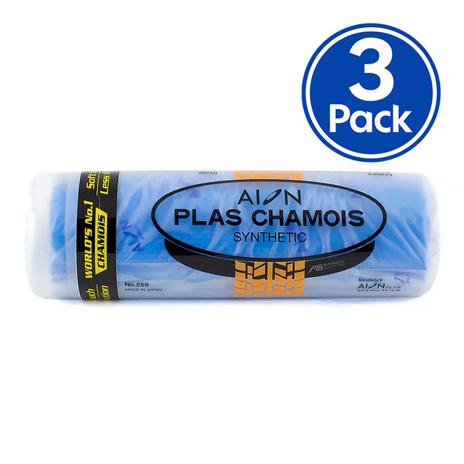 AION Plas Synthetic Chamois Formerly Kanebo 430mm x 690mm Large Size Blue x 3 Pack