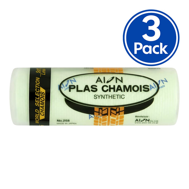 AION Plas Synthetic Chamois Formerly Kanebo 430mm x 690mm Large Size Green x 3 Pack