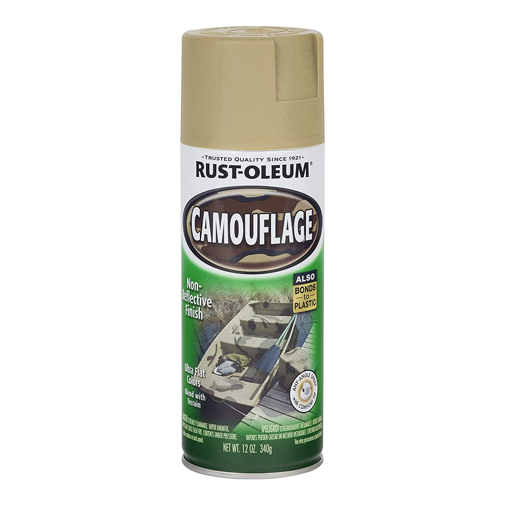 RUST-OLEUM Camouflage Spray 340g Aerosol Ultra Flat Colours Black Green Sand Khaki