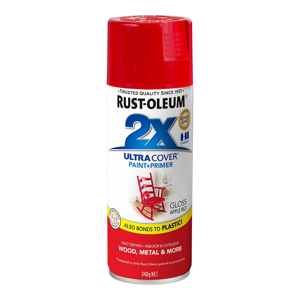 RUST-OLEUM 2X Gloss Paint & Primer Spray Paint 340g Apple Red