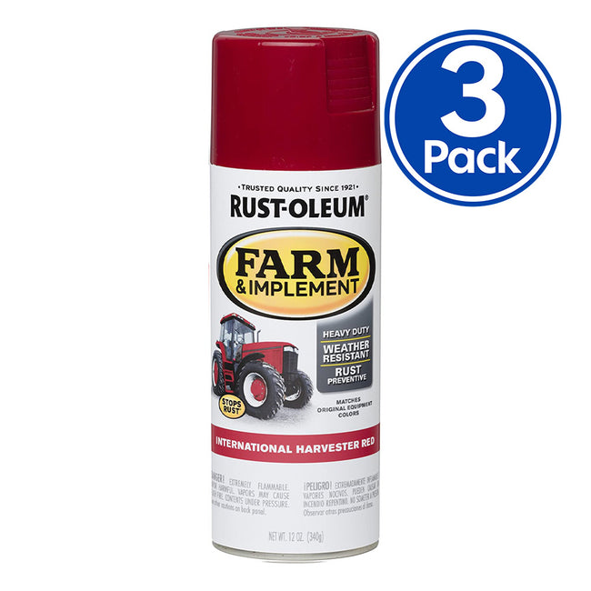 RUST-OLEUM Farm Equipment International Harvester Red Spray Paint 340g x 3 Pack