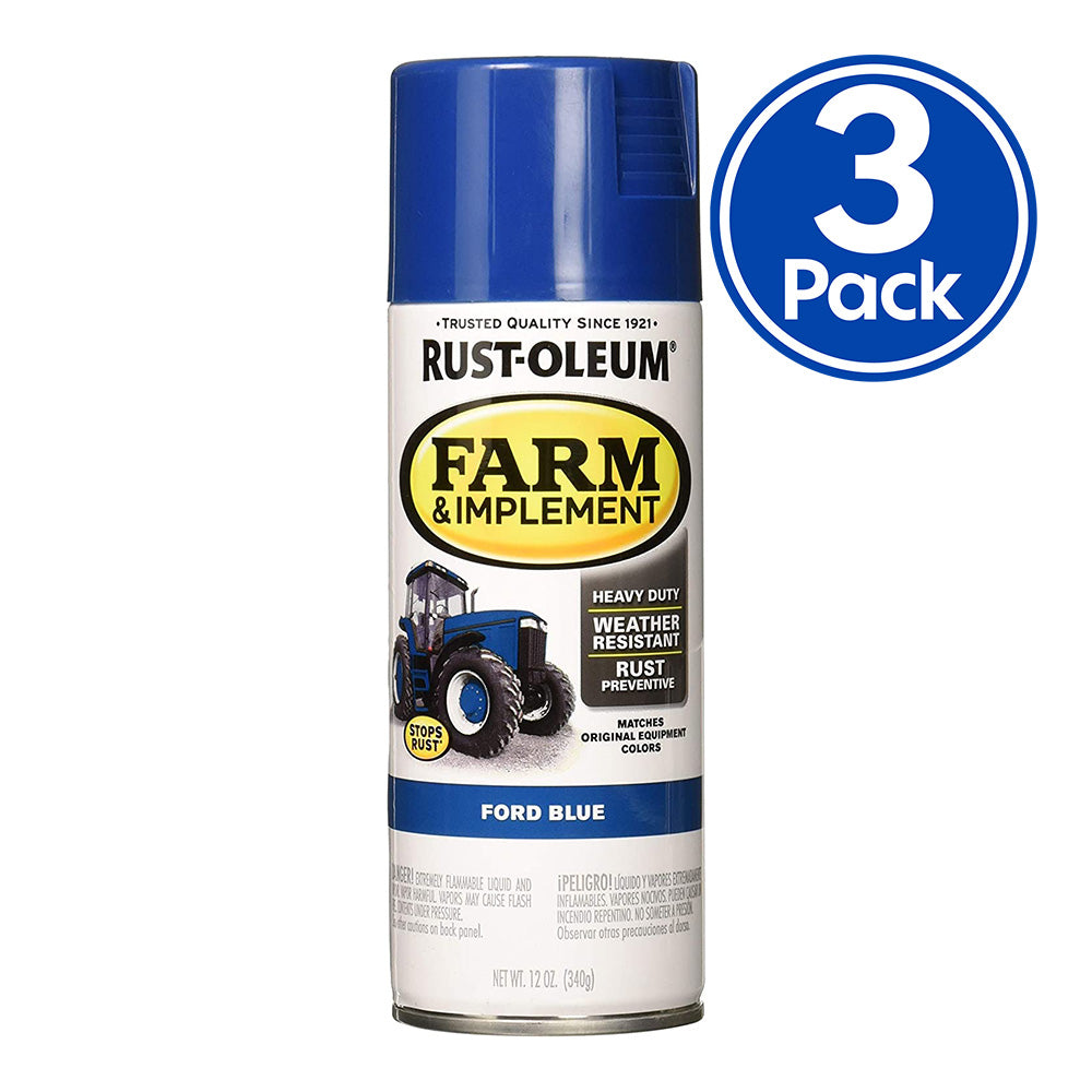 RUST-OLEUM Farm Equipment Spray Paint Ford Blue 340g Aerosol x 3 Pack